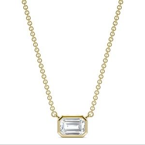 Signature East-West Emerald Bezel Necklace